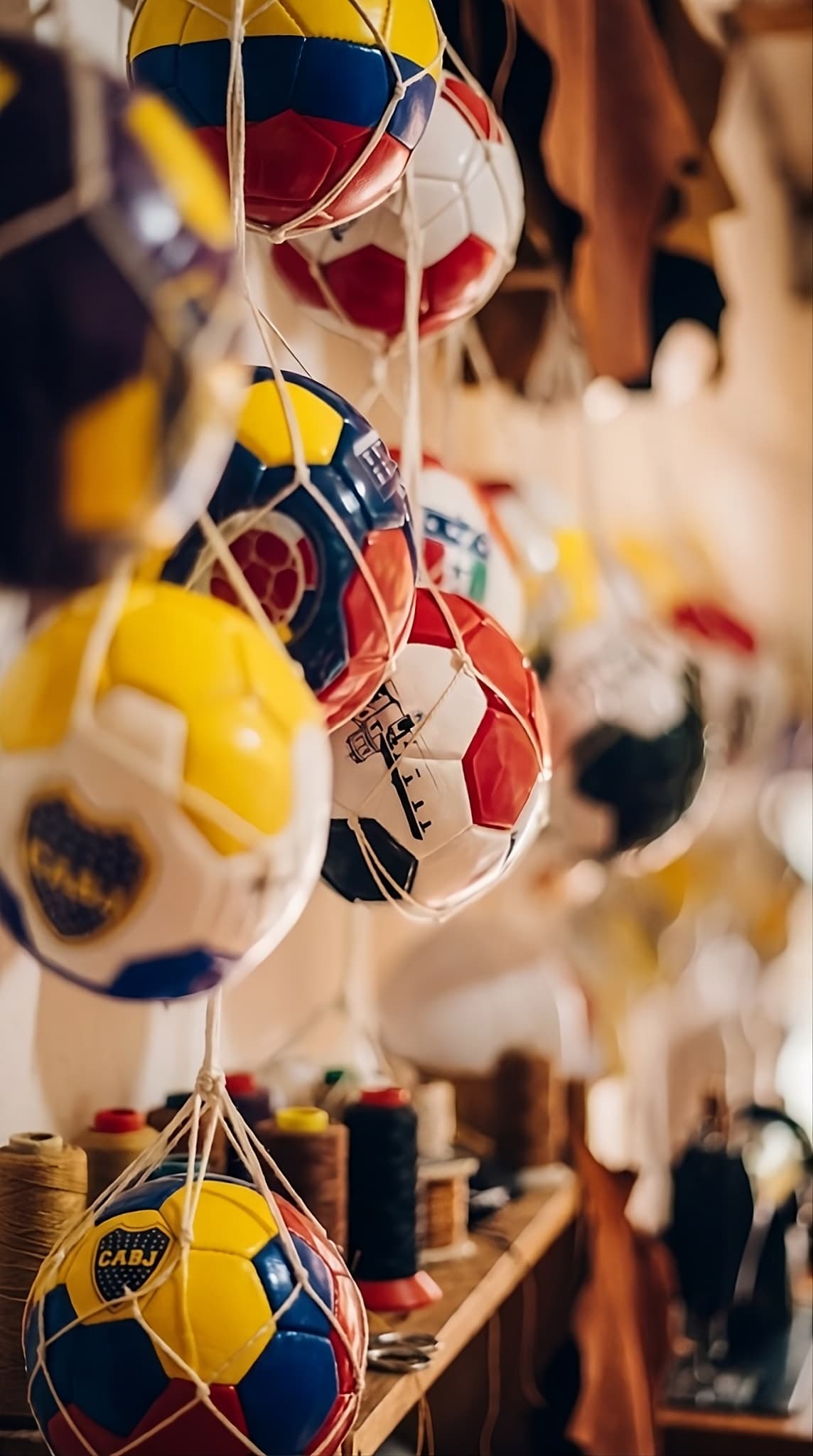 Balones cosidos a mano en Monguí